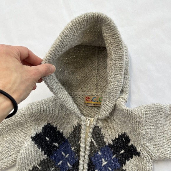 Ecuadorian Clothing Company E.C.C. Kid Toddler Size 2 Sweater Handmade Gray Blue - Picture 7 of 10